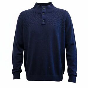 Turnbury Sweater Men's XXL Extra Fine Merino Wool Blue